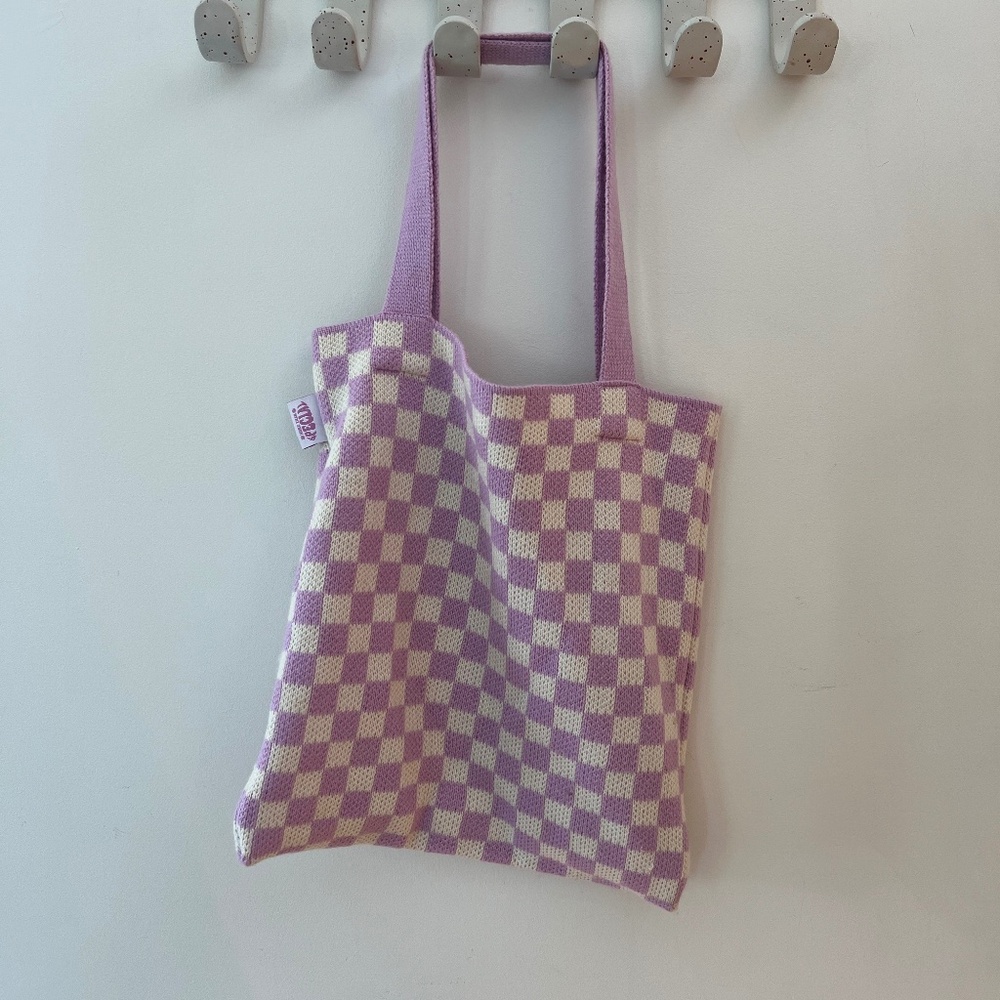 Knitted Checker Tote Bag